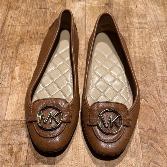 Michael Kors Brown Leather Flats - Picture 1 of 4